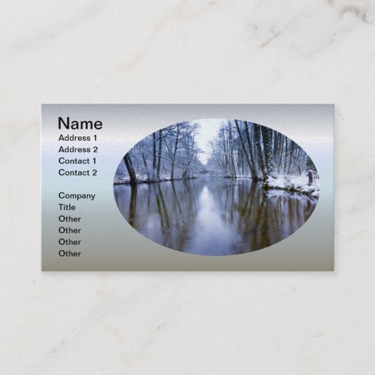 Carte De Visite Forêt d'hiver avec beau ruisseau (Devant)