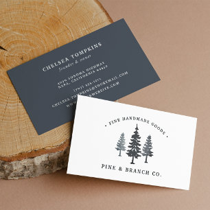 Carte De Visite Forêt d'hiver Logo de l'arbre des pins