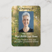 Carte De Visite Forêt dorée Sunshine Memorial chrétien (Devant)