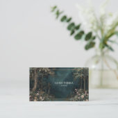 Carte De Visite Forêt Enchantée Nocturne et Florale (Debout devant)