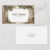 Carte De Visite Forêt Enchantée Rustique & Tabourets (Devant / Derrière)