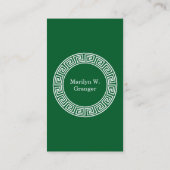 Carte De Visite Forêt Gr Wht Cadre Rnd Key Grec Premier Monogramme (Dos)