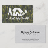 Carte De Visite Forêt | Logo Camping en plein air (Devant / Derrière)