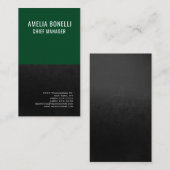 Carte De Visite Forêt moderne Professionnelle Gris Vert Simple Pla (Devant / Derrière)