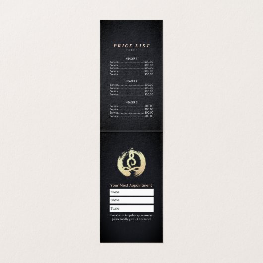 Carte De Visite Forêt naturelle YOGA Texte caché Reiki Citations p (Intérieur déplié)