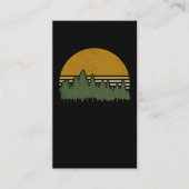 Carte De Visite Forêt rétro Silhouette Coucher de soleil Environne (Devant)