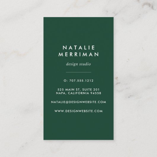 Carte De Visite Forêt sauvage verticale (Dos)