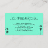 Carte De Visite Forêt TURQUOISE verte (Dos)