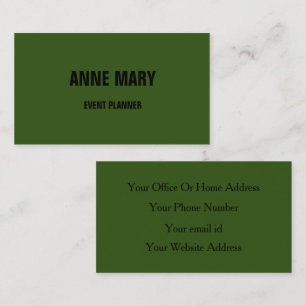 Carte De Visite Forêt Vert Noir Classé Mariage Couleurs Personnali