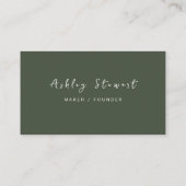 Carte De Visite Forêt verte minimale Marque professionnelle modern (Dos)