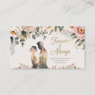 Carte De Visite Forever & Always - Silhouette botanique romantique
