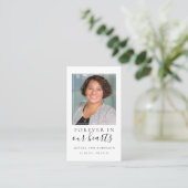Carte De Visite Forever in Our Hearts Photo Funeral Prayer Card (Debout devant)