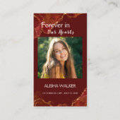 Carte De Visite Forever in Our Hearts Photo Funeral Prayer Card (Devant)