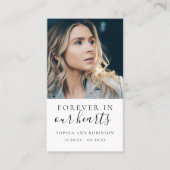 Carte De Visite Forever in Our Hearts Photo Funeral Prayer Card (Devant)