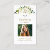 Carte De Visite Forever in Our Hearts Photo Funeral Prayer Card (Devant)