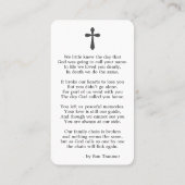 Carte De Visite Forever in our Hearts Photo Prayer Card (Dos)