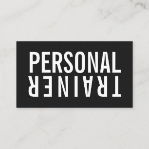 Carte De Visite Forfait personnel fitness noir et blanc moderne