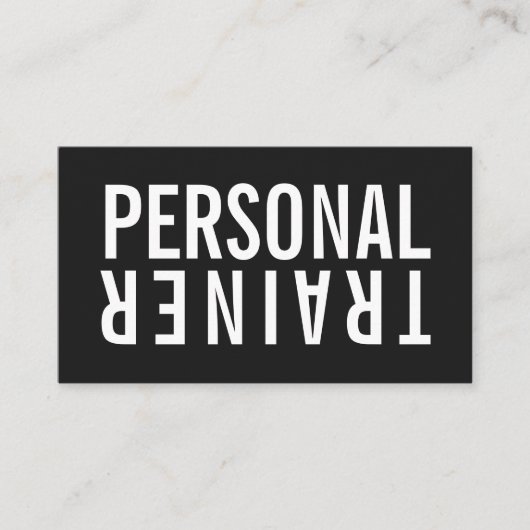 Carte De Visite Forfait personnel fitness noir et blanc moderne (Devant)