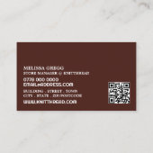 Carte De Visite Forfait tricot, Tricot, magasin de fils (Dos)