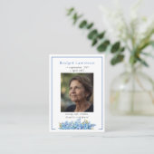 Carte De Visite Forget-me-not Flower Memorial Psalm 23 Prayer Card (Debout devant)