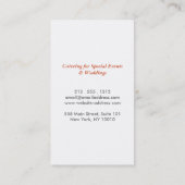 CARTE DE VISITE FORK EN ARGENT SUR ORANGE FONCÉ (Dos)