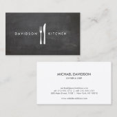 Carte De Visite Fork & Knife Logo 3 pour Chef, Foodie, Restaurant (Devant / Derrière)