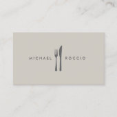 Carte De Visite Fork & Knife Logo pour Chef, Foodie, Restaurant (Devant)