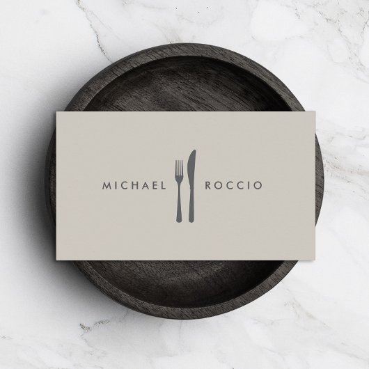 Carte De Visite Fork & Knife Logo pour Chef, Foodie, Restaurant