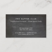 Carte De Visite FORK SPOON KNIFE CHALKBOARD LOGO for Restaurant (Dos)