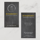 Carte De Visite FORK SPOON KNIFE CLAVIER LOGO 3 pour le restaurant (Devant / Derrière)