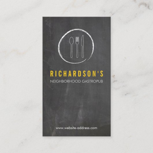 Carte De Visite FORK SPOON KNIFE CLAVIER LOGO 3 pour le restaurant (Devant)