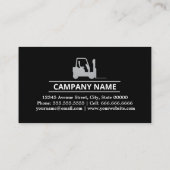 Carte De Visite Forklift en argent noir, Logisitcs - Professionnel (Dos)