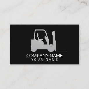 Carte De Visite Forklifts en argent noir, Logistique - Professionn
