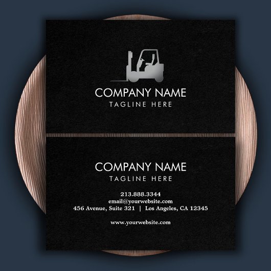 Carte De Visite Forklifts en noir blanc, Logistique - Professionne