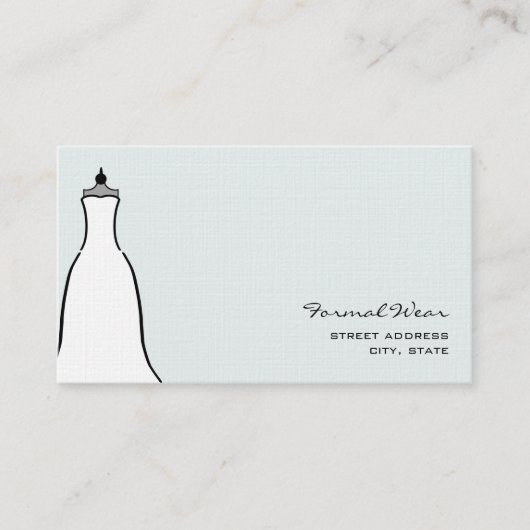 Carte De Visite Formalités de la boutique Wear - Une robe Mariage (Devant)