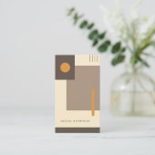 Carte De Visite formas geometria bauhaus retro marrón beige (Debout devant)