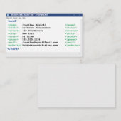 Carte De Visite Format de codeur du Bloc-notes Programmeur informa (Devant / Derrière)