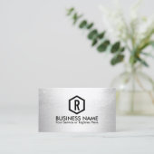 Carte De Visite Formateur de fitness Monogramme d'argent moderne (Debout devant)