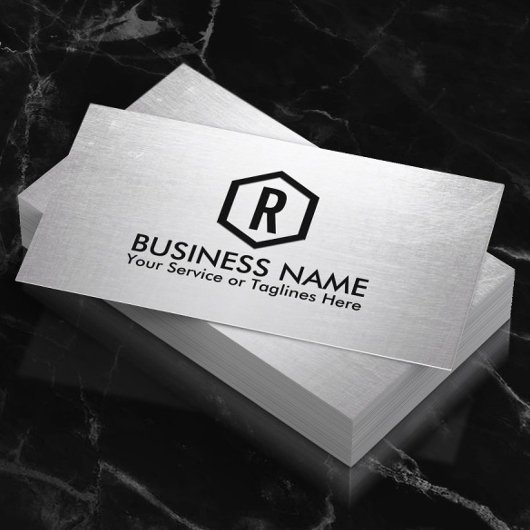 Carte De Visite Formateur de fitness Monogramme d'argent moderne