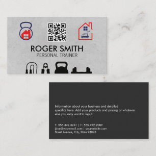 Carte De Visite Formateur personnel   Entraînement à domicile   QR