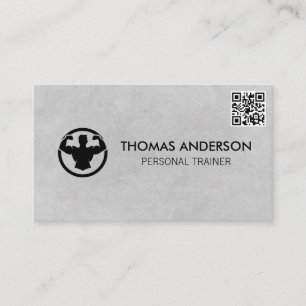 Carte De Visite Formateur personnel   Entraîneur Fitness   Code QR