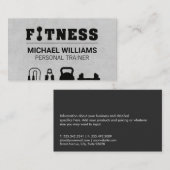 Carte De Visite Formateur personnel | Équipement d'entraînement |  (Devant / Derrière)
