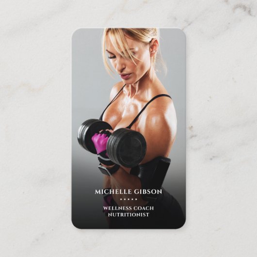 Carte De Visite Formateur personnel moderne Fitness Wellness Coach (Devant)
