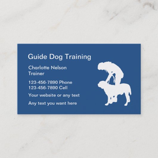 Carte De Visite Formation de chien de guide (Devant)