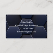 Carte De Visite Formation de vol professionnelle bleu et blanc mod (Dos)
