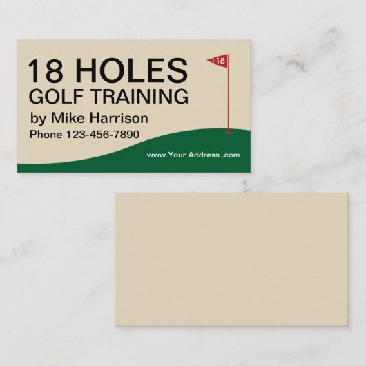 Carte De Visite Formation et instructeur de golf (Devant / Derrière)