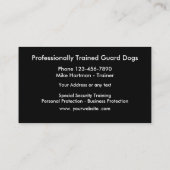 Carte De Visite Formation et ventes de chien de garde (Dos)