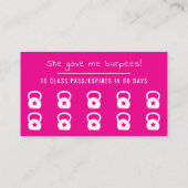 Carte De Visite Formation personnelle/Fitness Pass 10 classe (Dos)