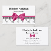 Carte De Visite Formation Personnelle Moderne Avec Ruban Rose Fill (Devant / Derrière)