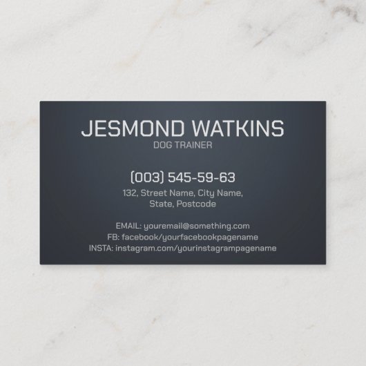 Carte De Visite Formation professionnelle K9 (Dos)